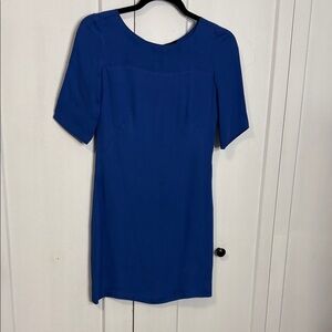 Aritzia Brand Babaton - XS - Royal Blue Mini Dress - Short Sleeve shift - Silk